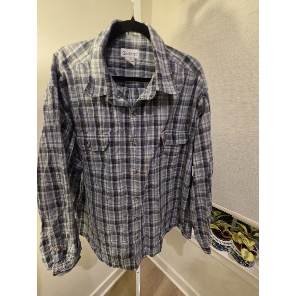 Men's Shirt Size 3XL Relaxed Fit Carahartt Plaid Button Down Long Sleeved